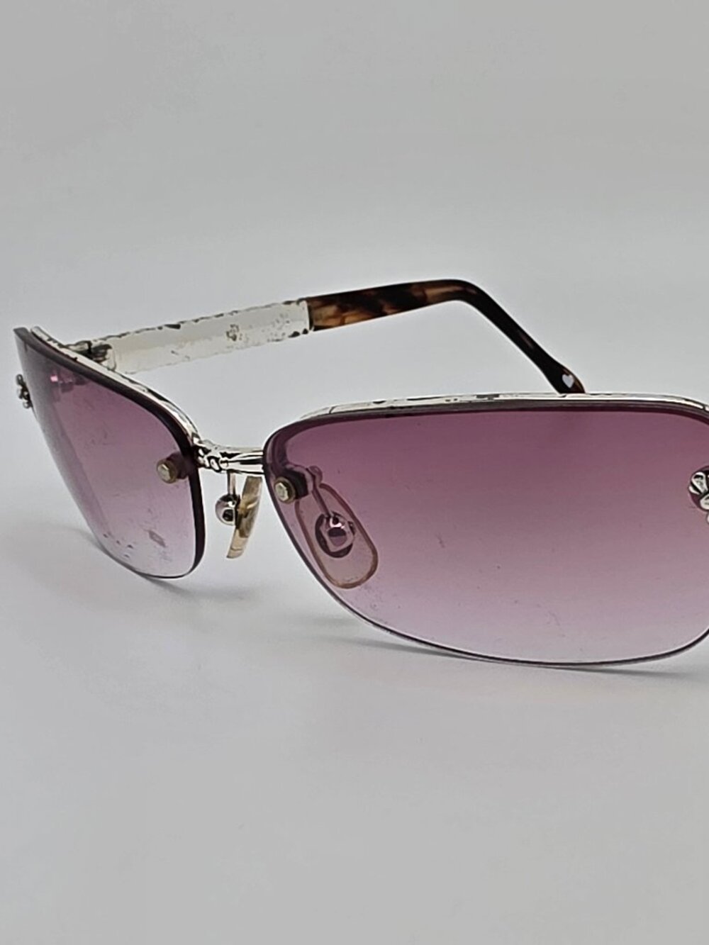 Brighton Juanita Silver Tortoise Frame Brown Gradient Lens Rimless Sunglasses